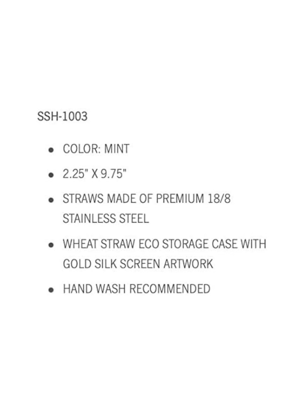DesignWorks Ink Mint Stainless Steel Straw Set with Gold-Stamped Case - Picture 5 of 10